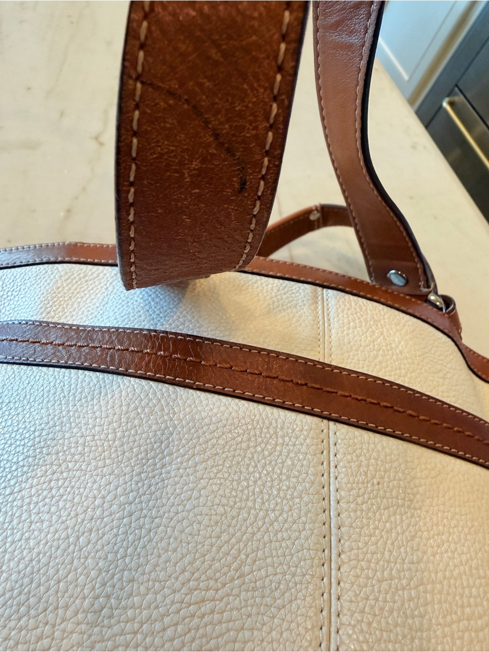 Coach Penelope F14683 Pebbled Cream  Leather Shoulder Tote 👜 - Picture 16 of 16